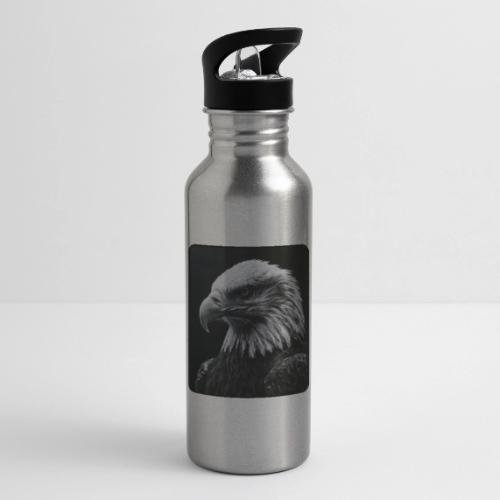 Black White Bald Eagle Design - 20 oz Water Bottle