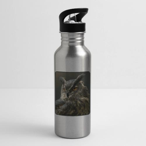 Eurasian Eagle Owl Portrait Design - 20 oz Water Bottle
