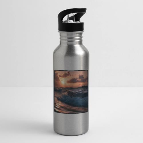 Golden Sunset Ocean Wave - 20 oz Water Bottle