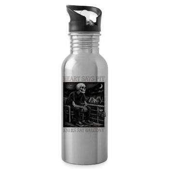 Skeleton Balcony Concert - 20 oz Water Bottle - silver - Right