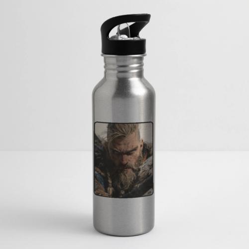 Fierce Viking Warrior Portrait - 20 oz Water Bottle