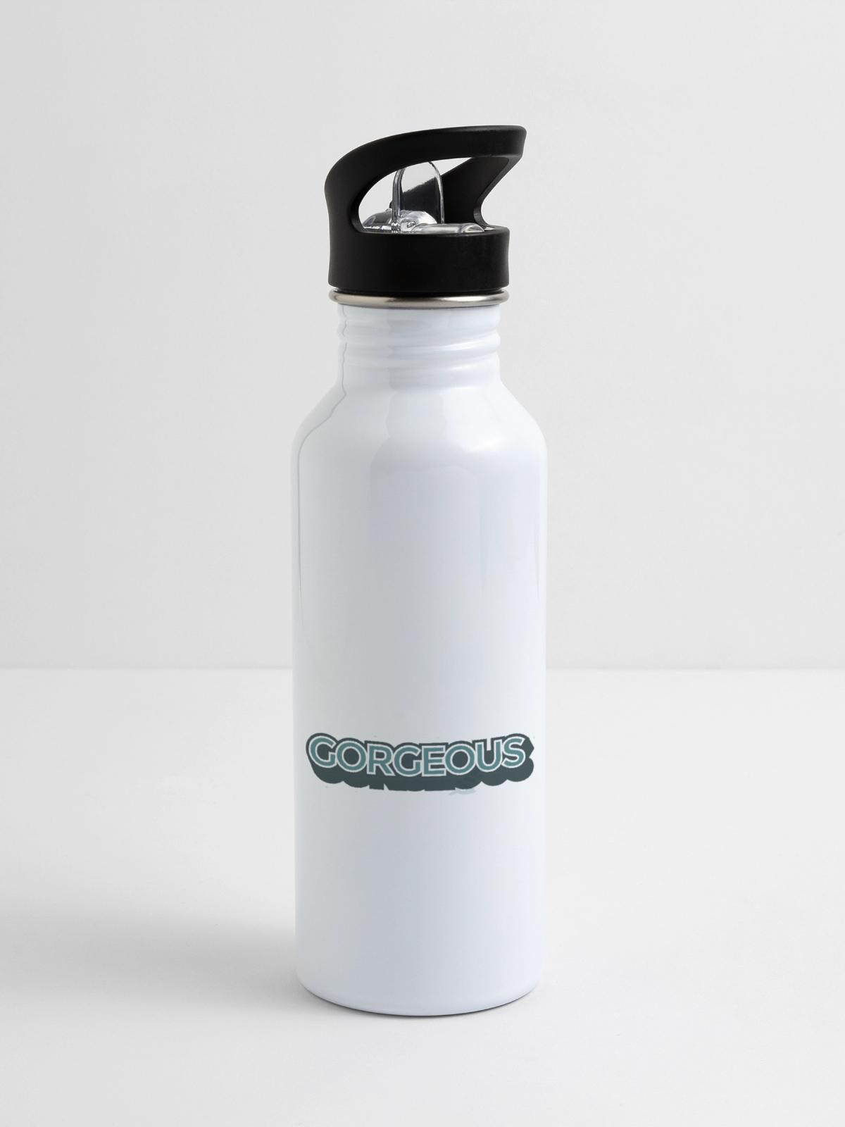 gorgeous - 20 oz Water Bottle - white - Right