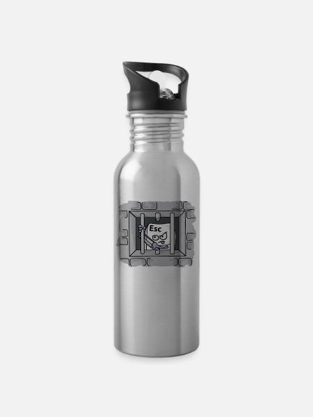 funny ESCAPE PRISON BREAK computer specialist gift - 20 oz Water Bottle - silver