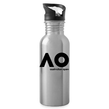 australian open logo - 20 oz Water Bottle - silver - Right