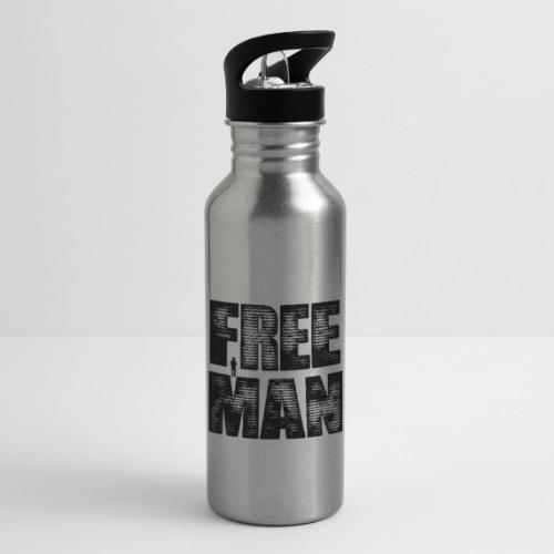 FREE MAN - Black Graphic - 20 oz Water Bottle