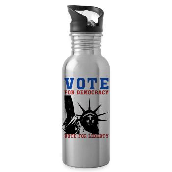 Vote for Democracy, Vote for Liberty US Election - 20 oz Water Bottle - silver - Right
