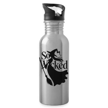 So Wicked Witch Broom Vector One Color - 20 oz Water Bottle - silver - Right