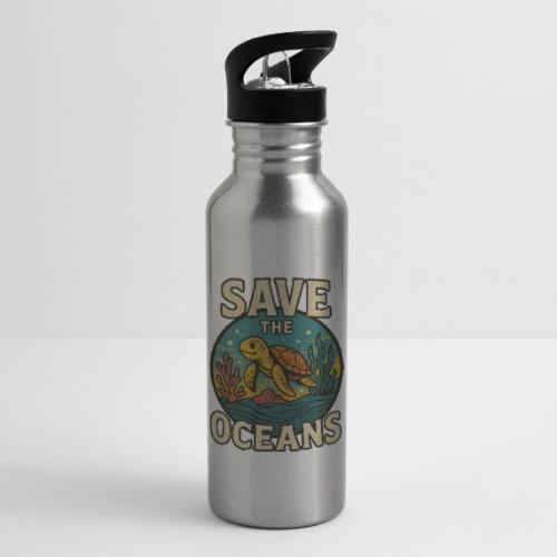 Save the Oceans Sea Turtle Conservation Art - 20 oz Water Bottle