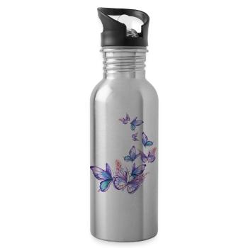  Butterflies - 20 oz Water Bottle - silver - Right