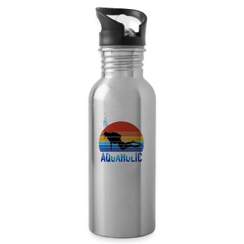 Scuba Diving Aquaholic - 20 oz Water Bottle - silver - Right