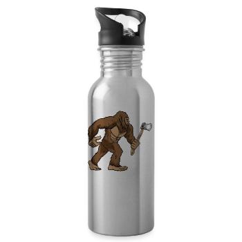 Bigfoot Lumberjack Sasquatch Carpenter - 20 oz Water Bottle - silver - Right
