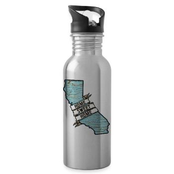 California Home Sweet Home Vintage Rustic Chic - 20 oz Water Bottle - silver - Right