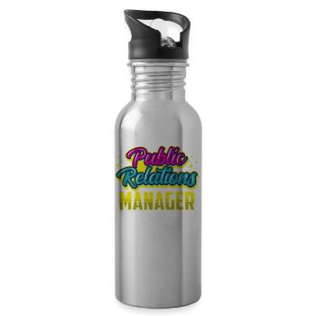 Public Relations Manager Job Profession PR - 20 oz Water Bottle - silver - Right