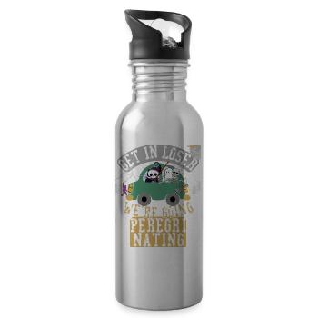 Get in loser we're going peregrinating - 20 oz Water Bottle - silver - Right