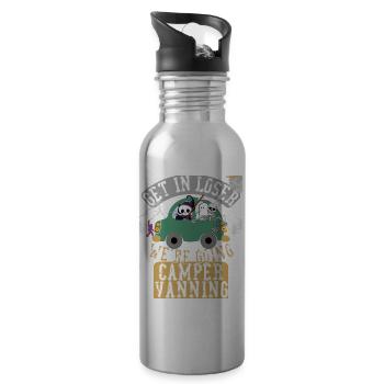 Get in loser we're going camper vanning - 20 oz Water Bottle - silver - Right