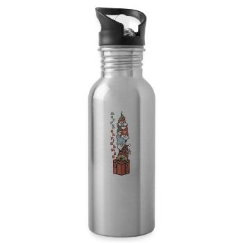 Gnomies Merry Christmas - 20 oz Water Bottle - silver - Right