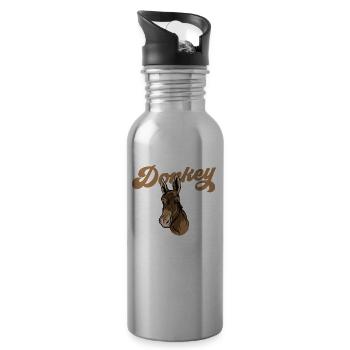 Donkey > People Animal Donkeys Farm Lover - 20 oz Water Bottle - silver - Right