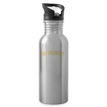 My Donkeys And I Are Magically Connected Donkey - 20 oz Water Bottle - silver - Right