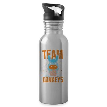 Team Donkeys Lover Donkey Animal Farm - 20 oz Water Bottle - silver - Right
