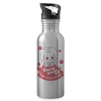 Thank you lovely gift for someone thanks giving - 20 oz Water Bottle - silver - Right