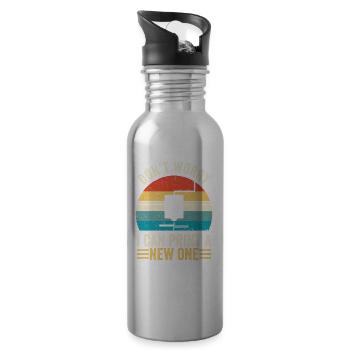Vintage Retro 3D Printer Tee Gift idea for Geeks - 20 oz Water Bottle - silver - Right