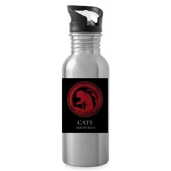 Cats Are My Bliss - 20 oz Water Bottle - silver - Right