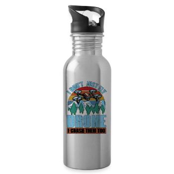 Drone Enthusiast I Don't Just Fly Drone Quadcopter - 20 oz Water Bottle - silver - Right