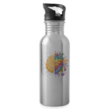 Vivid Brainstorm Canvas - 20 oz Water Bottle - silver - Right
