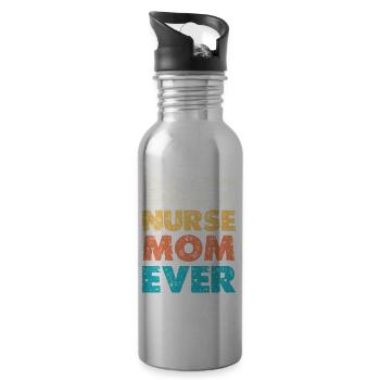 Best Nurse Mom Ever - 20 oz Water Bottle - silver - Right