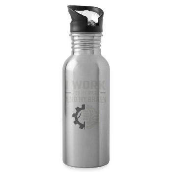 Blue Collar Welder Skilled Trades Pride Working - 20 oz Water Bottle - silver - Right