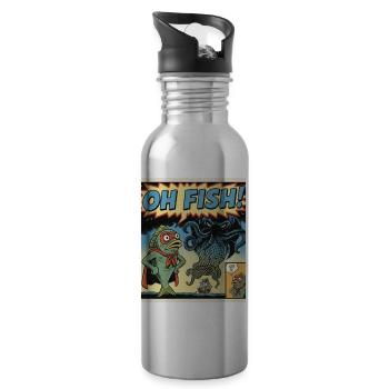 Oh Fish - 20 oz Water Bottle - silver - Right