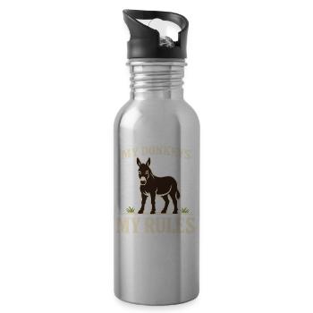 Donkey Lover Donkey Funny Donkey Farm Animal - 20 oz Water Bottle - silver - Right