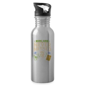 Marie Curie Chemistry Radiology Science Gift - 20 oz Water Bottle - silver - Right
