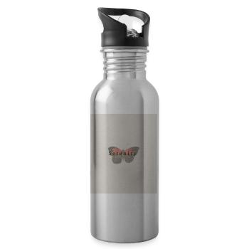 Minimalist Butterfly Serenity Aesthetic - 20 oz Water Bottle - silver - Right