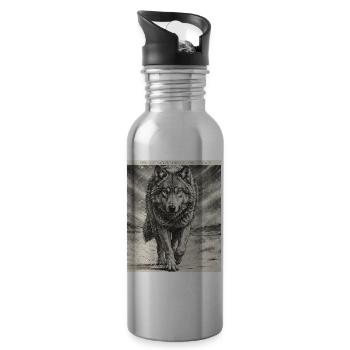 Winter Wolf: Cold Never Breaks - 20 oz Water Bottle - silver - Right