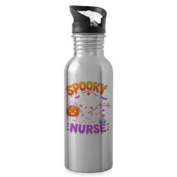 Spooky Nurse Halloween - 20 oz Water Bottle - silver - Right