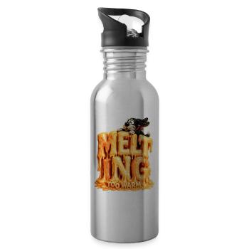 Melting Too Warm Funny Dog Humor - 20 oz Water Bottle - silver - Right
