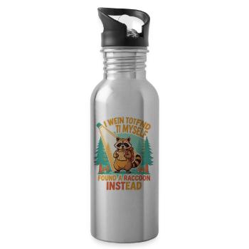 Found A Raccoon Instead - 20 oz Water Bottle - silver - Right