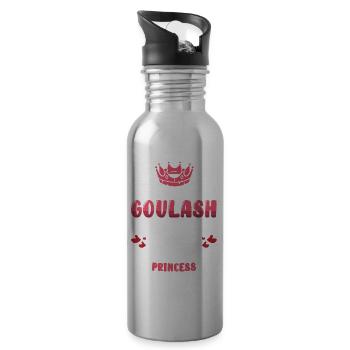 Funny Goulash Hungarian Foodie Princess - 20 oz Water Bottle - silver - Right