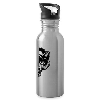 We Respect The Alpha Wolf - 20 oz Water Bottle - silver - Right