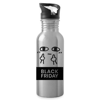 funny mem for black friday - 20 oz Water Bottle - silver - Right