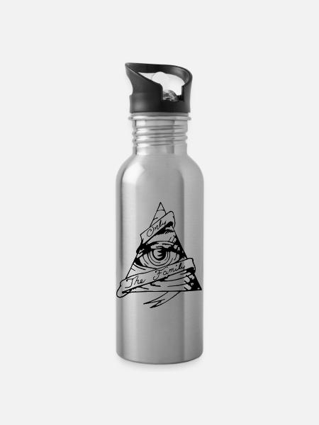 all seeing eye - 20 oz Water Bottle - silver