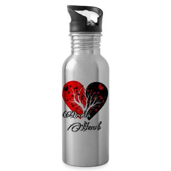 Broken heart - 20 oz Water Bottle - silver - Right