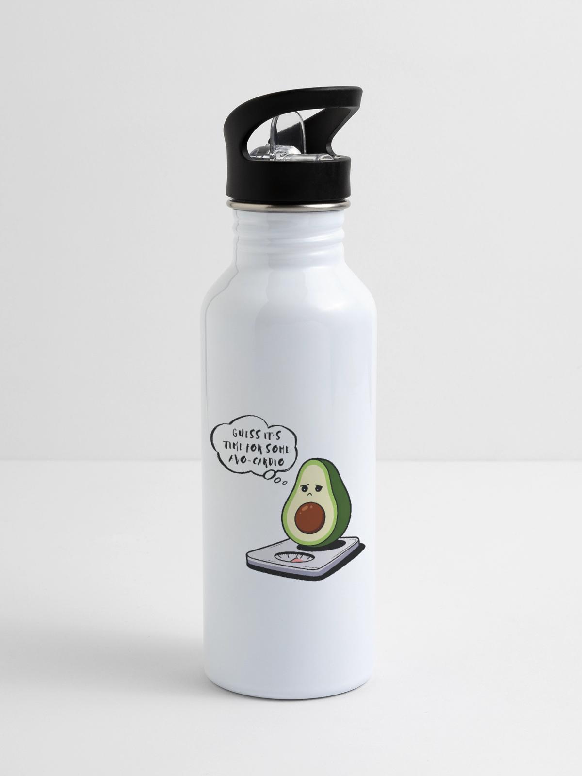 Avocado- Avo-cardio - 20 oz Water Bottle - white - Right