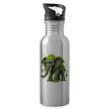 Neon Slime Elephant - 20 oz Water Bottle - silver - Right