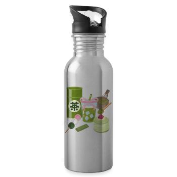 Matcha Mochi Dessert Parade - 20 oz Water Bottle - silver - Right