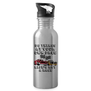do things at you own pace - 20 oz Water Bottle - silver - Right