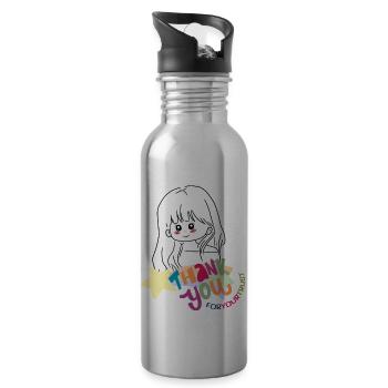 Thank you lovely gift for someone thanks giving - 20 oz Water Bottle - silver - Right