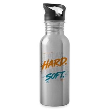 I Play Hard I Socialize Soft Tshirt - 20 oz Water Bottle - silver - Right