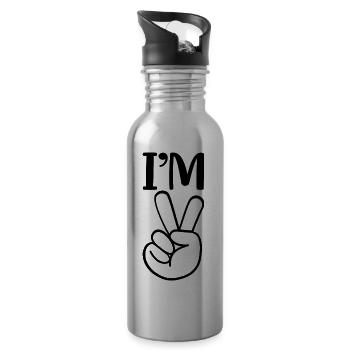 I m Two Two Years Old - 20 oz Water Bottle - silver - Right